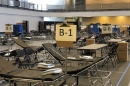 Beds set up in the Hamel Rec Center