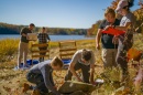 Professor Meghan Howey with students 