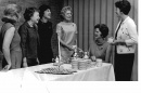 black and white of members of the League of Women Voters, with Mrs. Alan Polasky, second from right