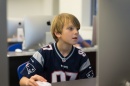 Boy working on computer