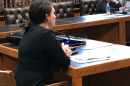 Caitlin Davis of the Department of Education explains the current state education funding formula to members of the Commission to Study School Funding Monday in the Legislative Office Building
