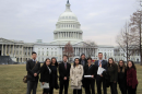 Master in Public Policy students standing in front of the Capitol Building in Washington, D.C., during the D.C. Colloquium.