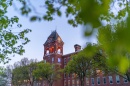 University of New Hampshire at Manchester building in the spring