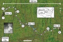 Map of Missouri with deer's track overlaid