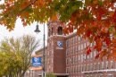 UNH Manchester building in the fall