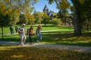 Students walking on campus