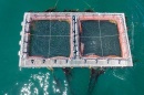 Aerial view of UNH's AquaFort, a self-contained aquaculture system