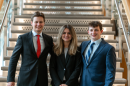The New Age Crafts student team: Pictured (L to R): Mons Langaard '25, Sadie Caddell '26, and Trent McGoldrick '25.