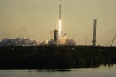 A Falcon 9 rocket blasts off from the Kennedy Space Center for the IMAP mission.