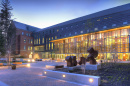 Paul College Building at night