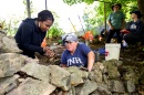 Kabria Baumgartner and Meghan Howey at the dig site of what archeologists believe is the home of King Pompey.