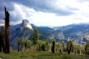 Half Dome at Yosemite after a wildfire.