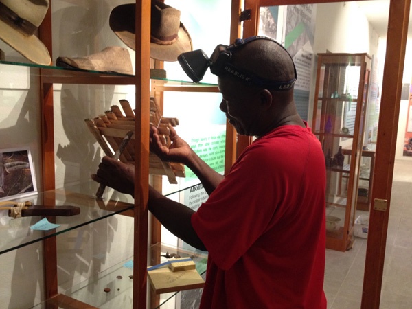 a man viewing exhibit