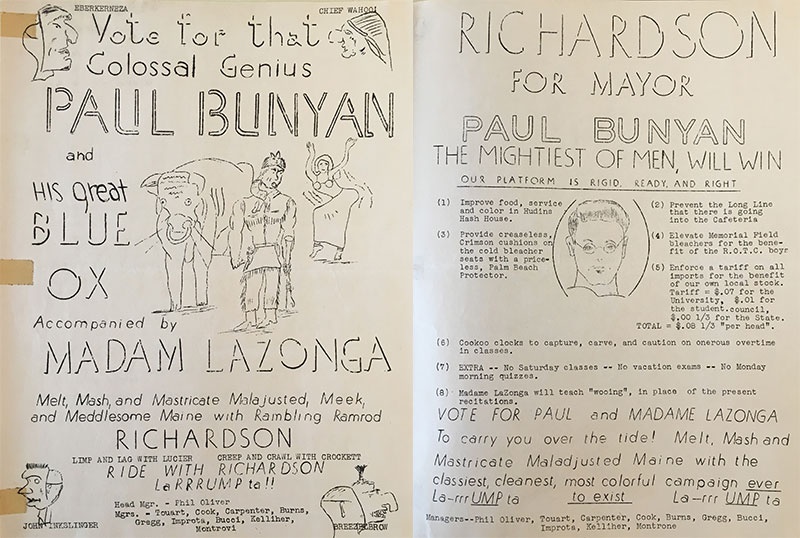 a flyer for Mayoralty candidate Paul Bunyan