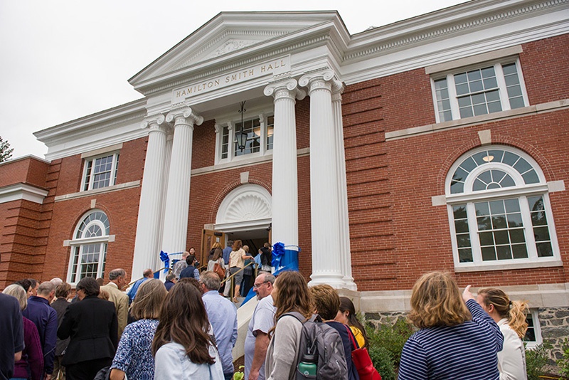 community entering building