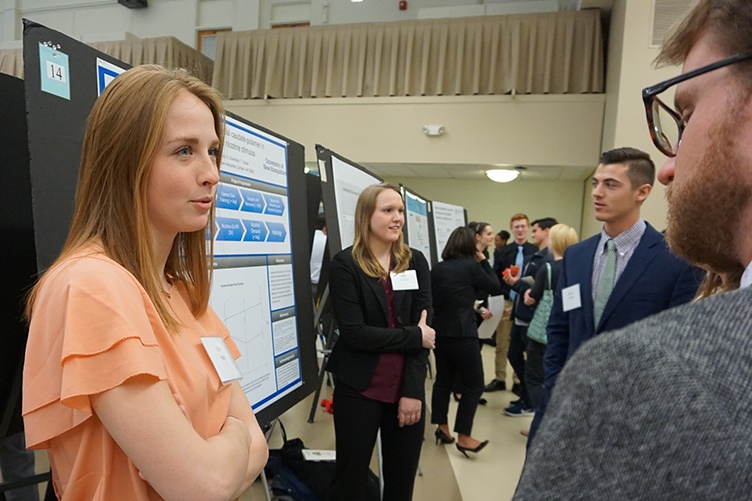 Erin Hart '18, Kelly Trainor '18, Stephanie Trusty '18 and Daniel Hertia '18 at UNH Undergraduate Research Conference