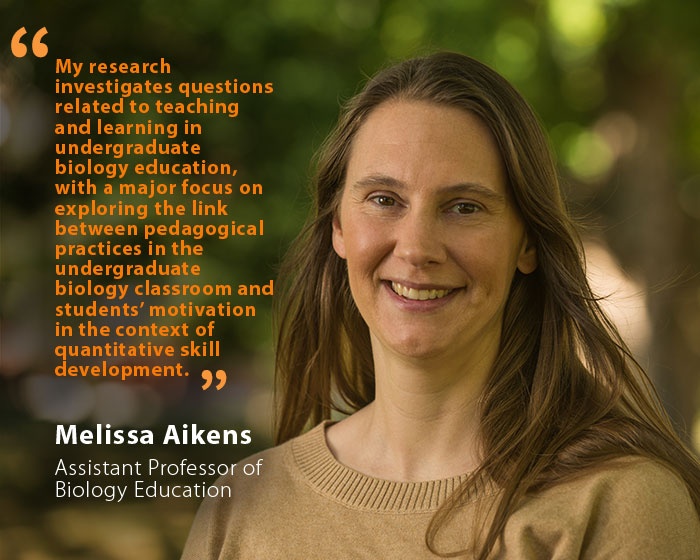Melissa Aikens, UNH Assistant Professor of Biology Education, and quote
