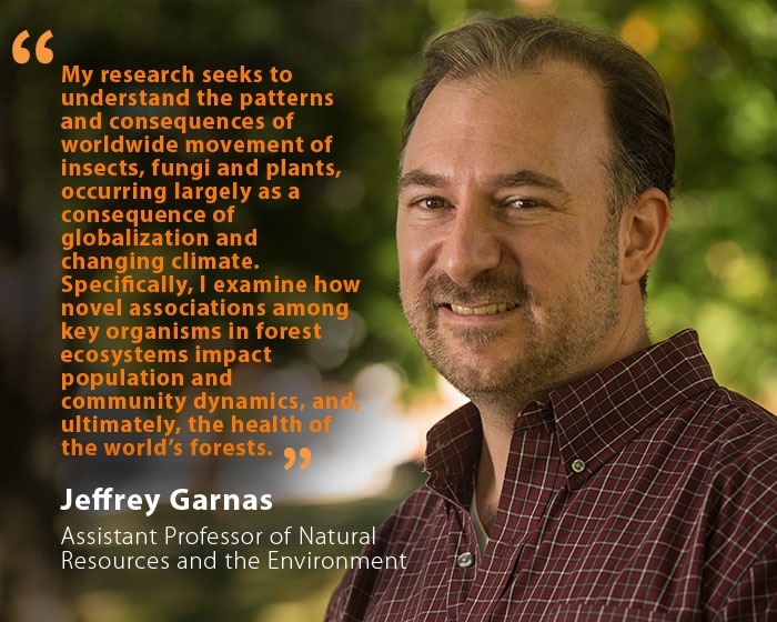 Jeffrey Garnas, UNH Assistant Professor of Natural Resources and the Environment, and quote