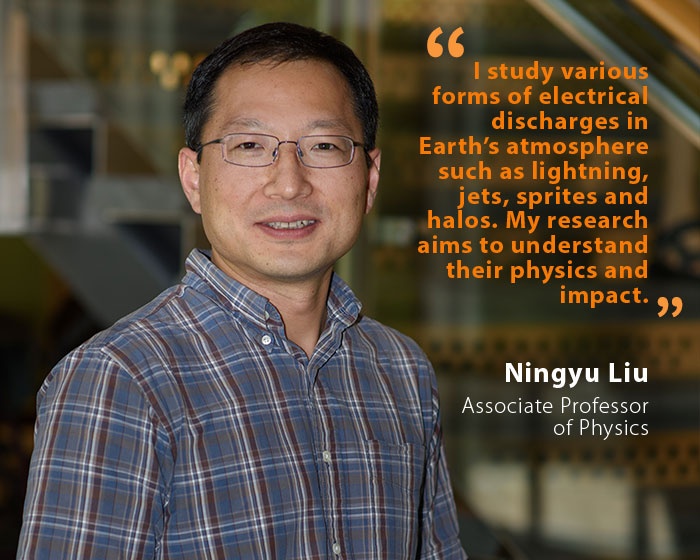 Ningyu Liu, UNH Associate Professor  of Physics, and quote