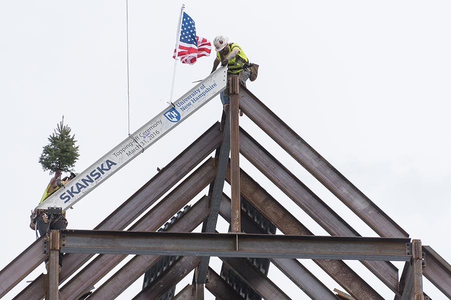Topping off ceremony at UNH's Hamilton Smith Hall