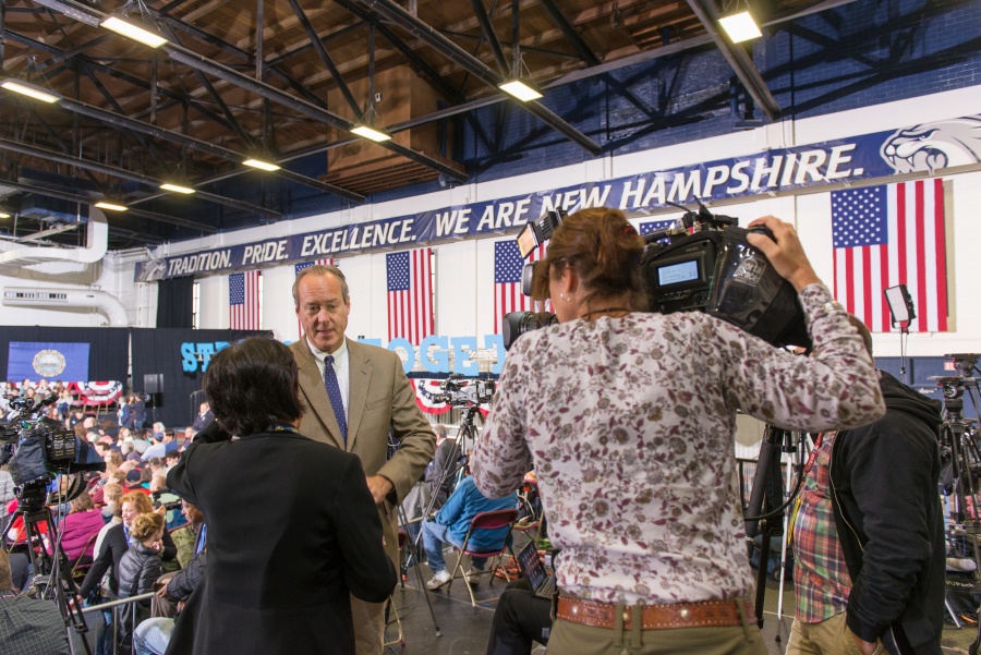 Andrew Smith of the UNH Survey Center being interviewed by national media outlets