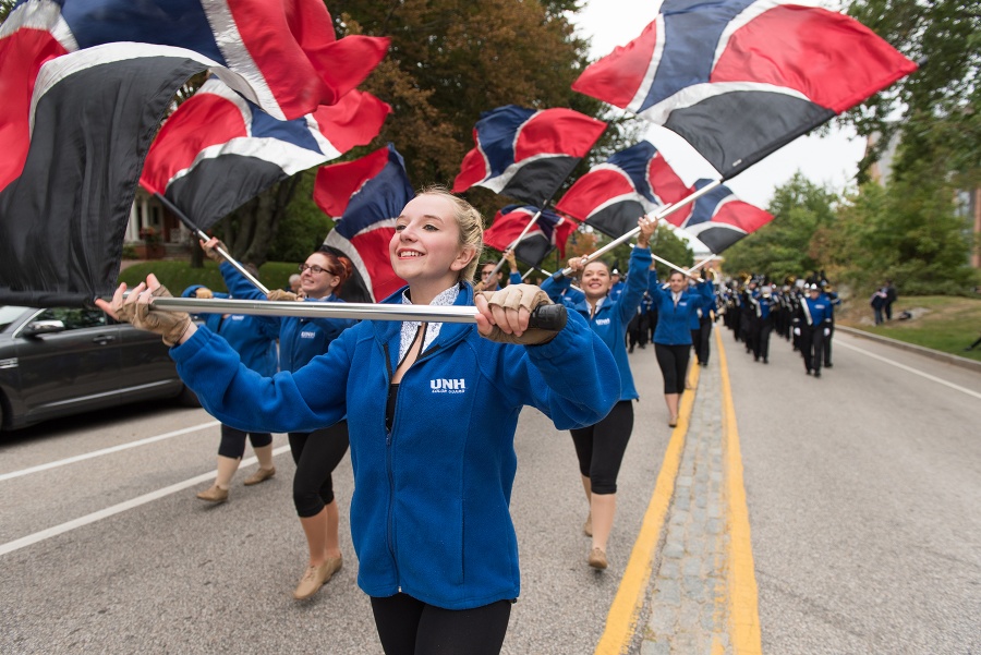 Flag performers leading the parade