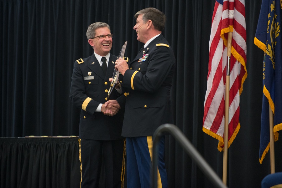 Army Col. J.C. Allard '74, Air Force Col. Edward A Facey '62