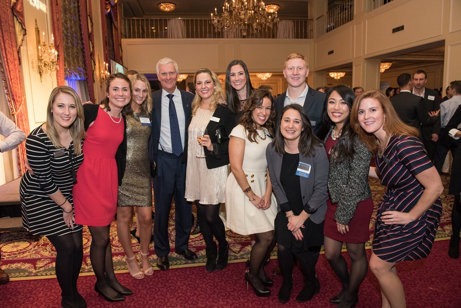 President Mark Huddleston with event planning members