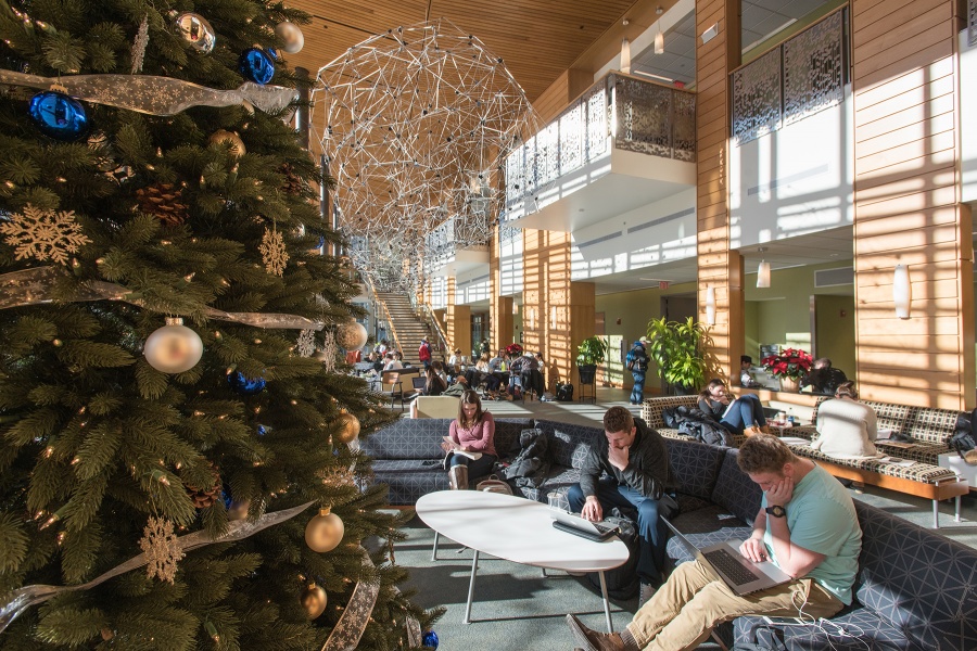 Students studying in Paul College