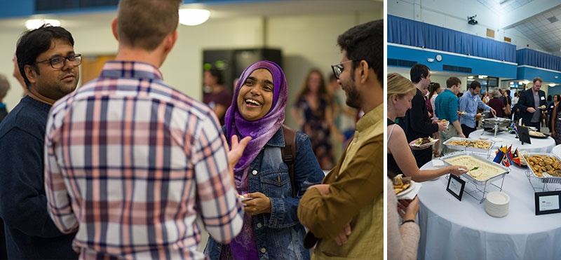 UNH students talking at the International Students Reception