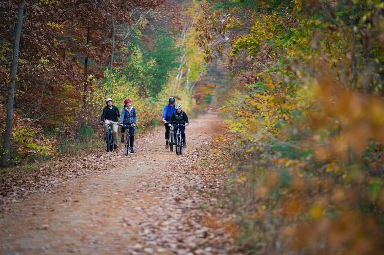 A bike path in Rochester