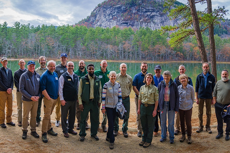 Embrace N.H. Bus Tour participants at Echo Lake