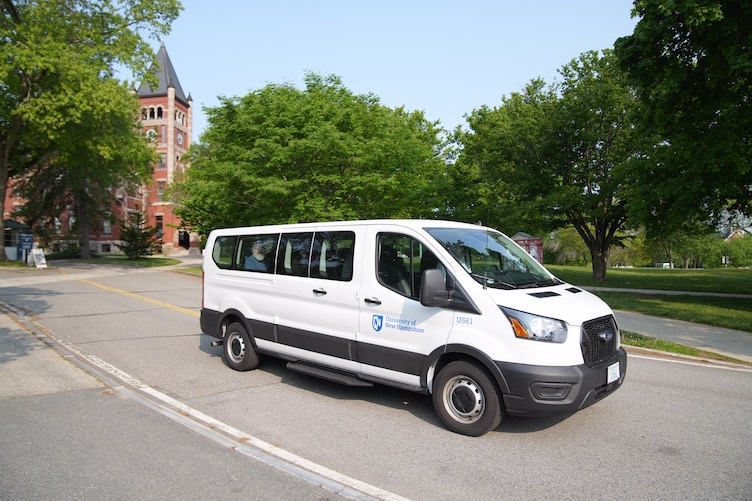 Van leaving Durham