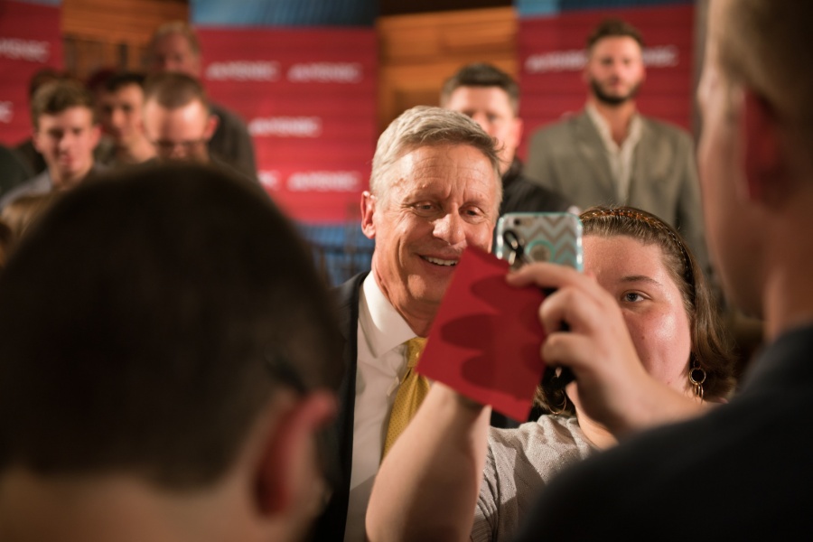 Libertarian presidential candidate Gary Johnson at UNH