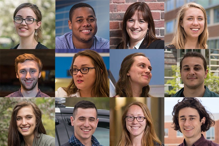 a photo collage of different UNH 2017 graduates