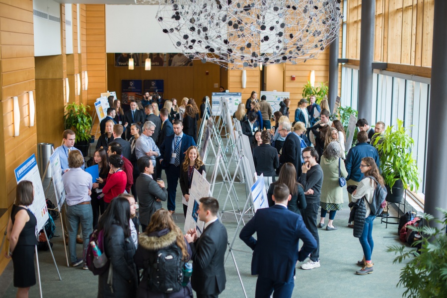 The Great Hall at UNH's Paul College of Business and Economics during the 2018 Undergraduate Research Conference