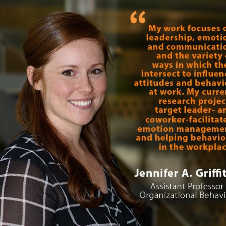 Jennifer A. Griffith, UNH Assistant Professor of Organizational Behavior, and quote