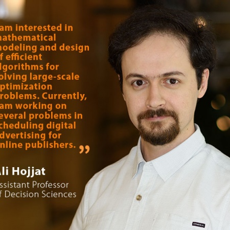Ali Hojjat, UNH Assistant Professor of Decision Sciences, and quote