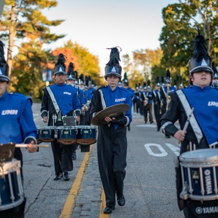 Drummers in UNH's homecoming parade