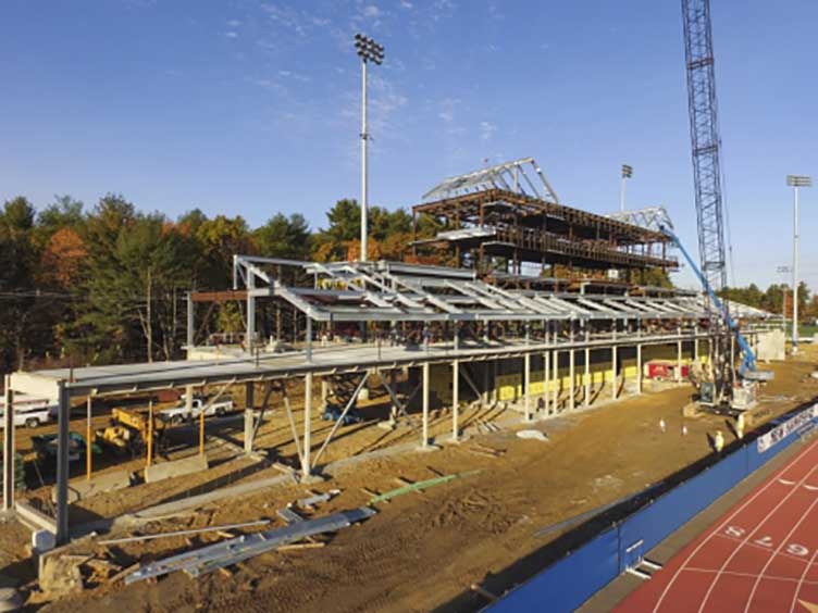Cowell Stadium seating construction