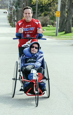 Bryan Lyons '91 and Rick Hoyt