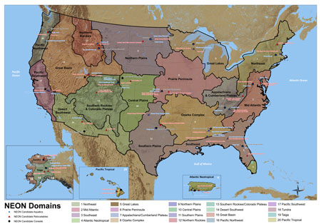 NEON will build and link together 62 sites in 20 regional "eco-climatic domanis" across the country. Photo courtesy of NEON.