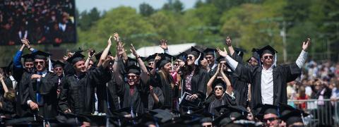 Cheering graduates