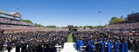 A sea of graduating students during graduation