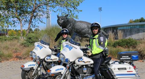 UNH Police officers on motorcycles