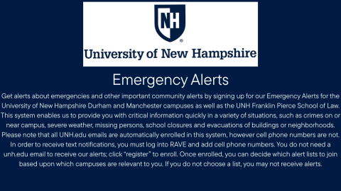 UNH Emergency Alert System