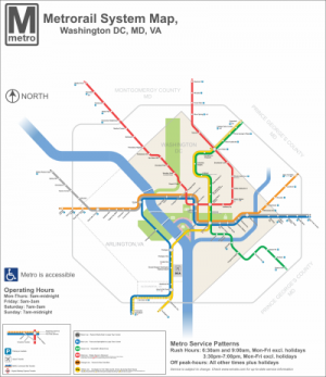 Washington, D.C. Metrorail System map