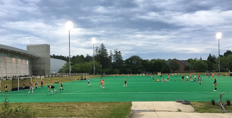 Evening long look at UNH Field Hockey Camp on field